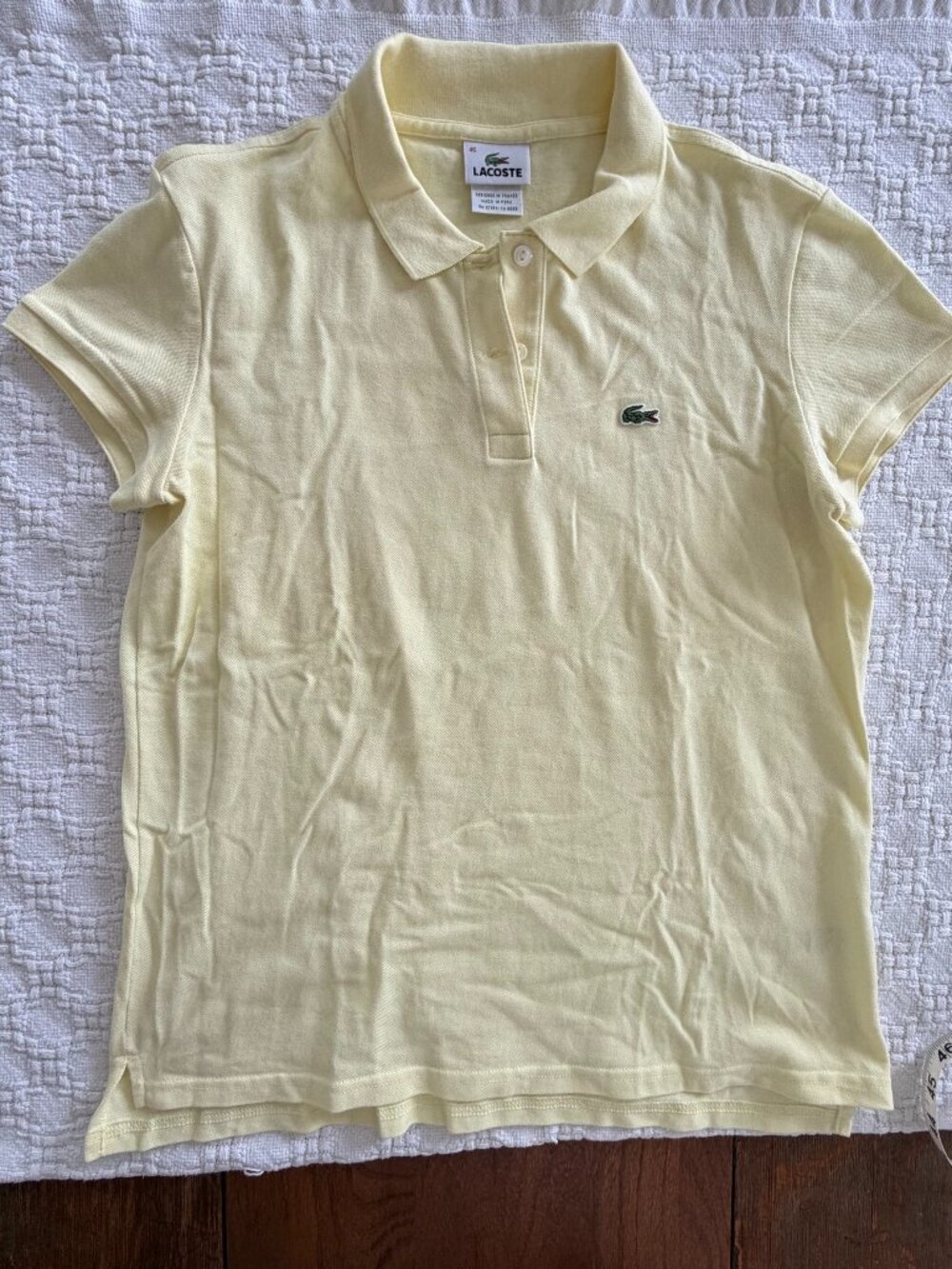 Lacoste polo light yellow size 46